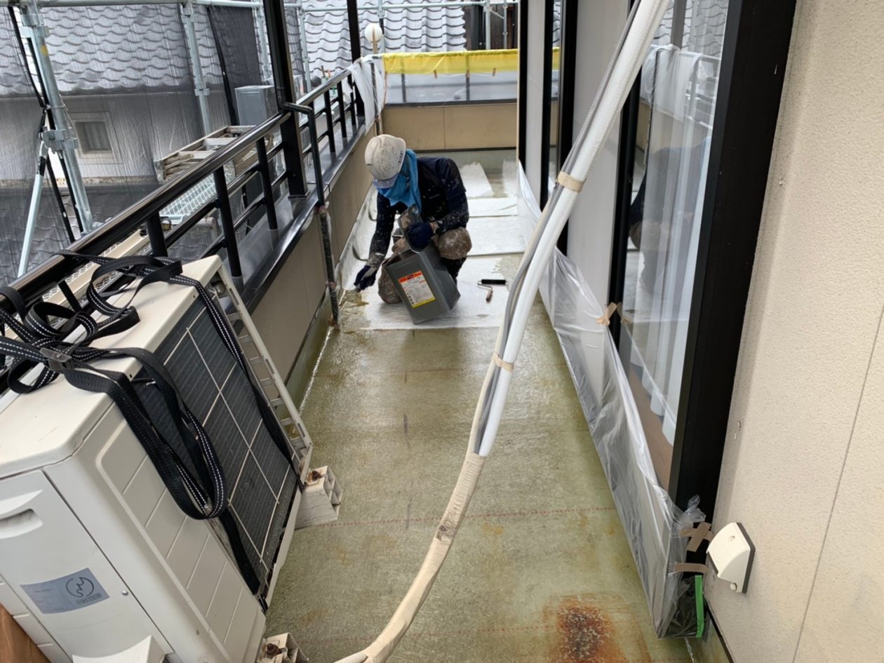 ベランダ床防水工事 三和ペイント