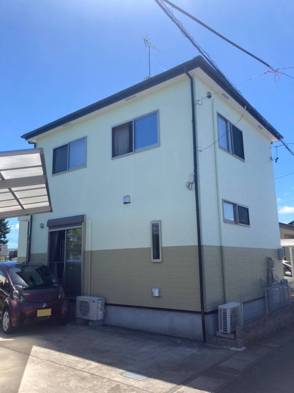静岡県浜松市/洋風戸建ての外壁塗り替え（グリーン系）・屋根塗り替え（ミストグリーン）