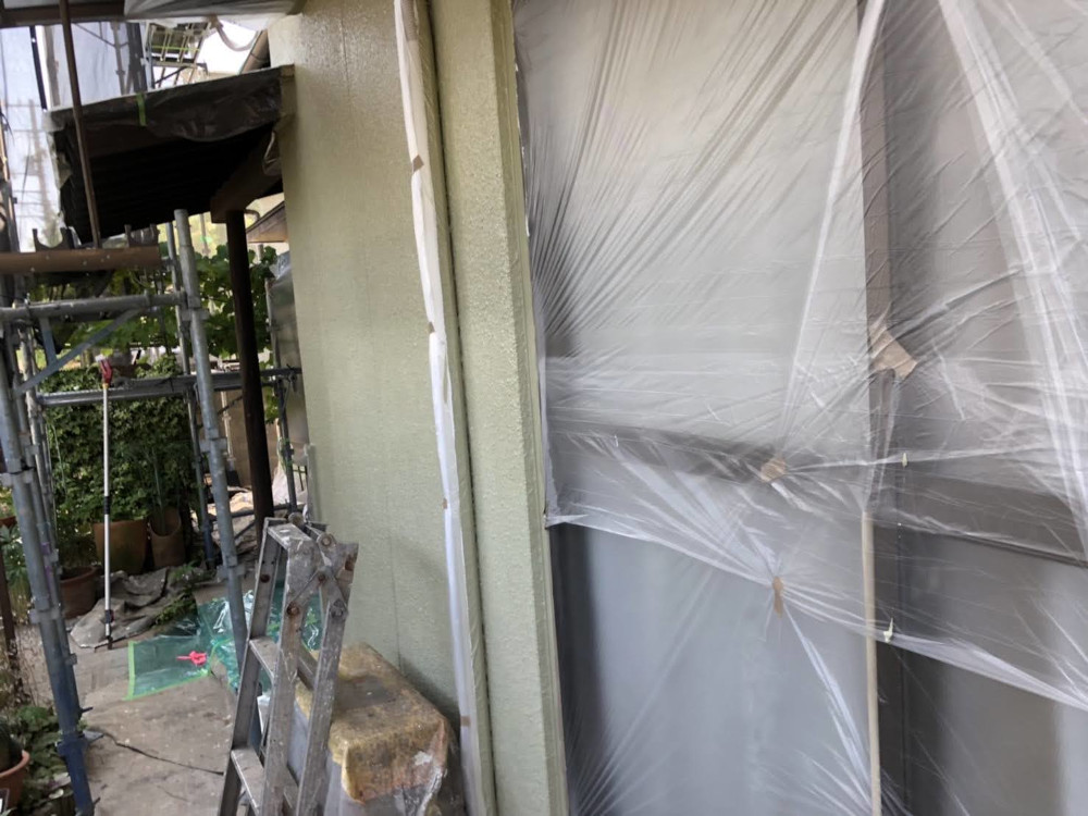 松山支店K様邸窓の養生