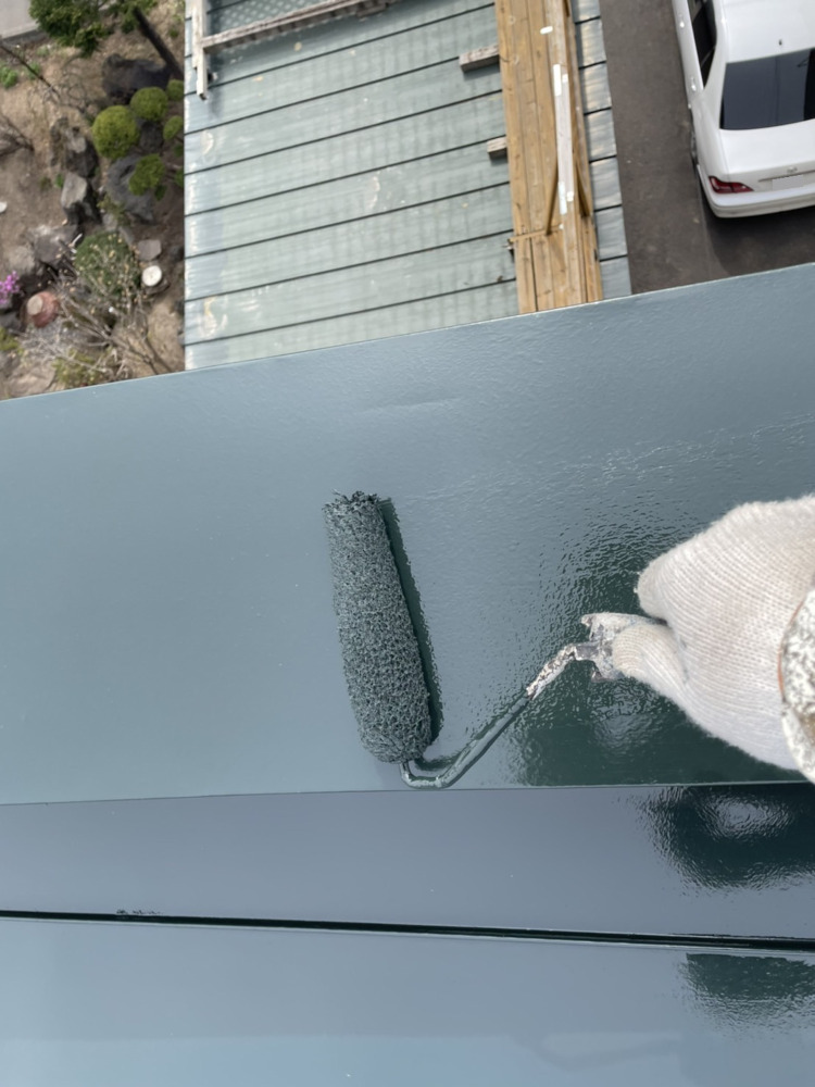 札幌支店I様邸屋根上塗り